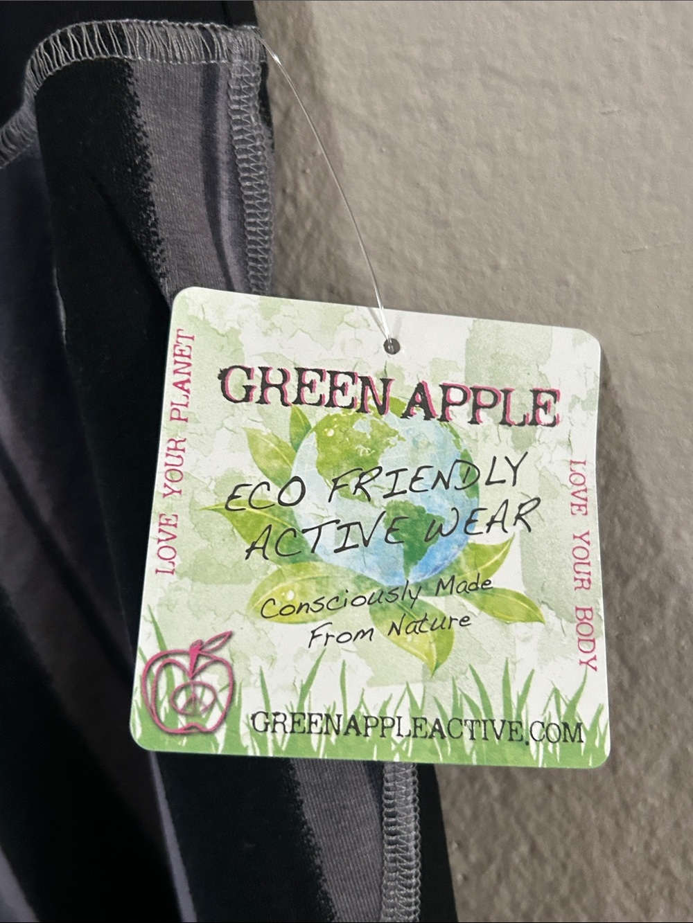 Green Apple Black & Gray Striped Capri Leggings - Picture 5 of 5